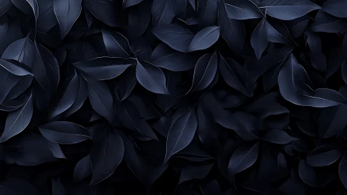 Dark desaturated foliage is arranged in overlapping layers