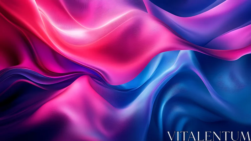 Soft neon waves of pink and blue drift in a gentle glow