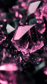 Neon night crystals ignite in electric pink shimmered bloom.