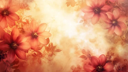 Warm Floral Dreams in Peachy Hues.