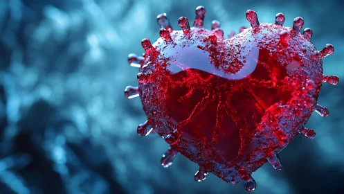 Three-dimensional viral particle with spherical morphology, crystalline spike protrusions, and lumin