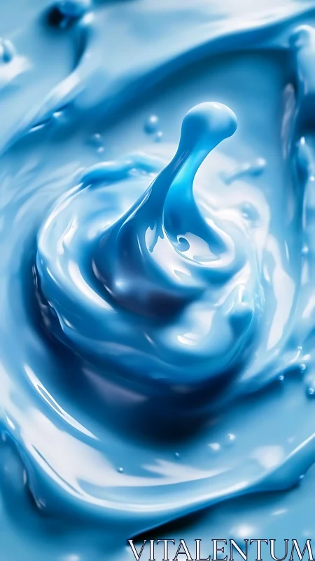 Gentle blue liquid splash rising in a soft swirling pool.