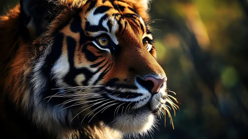 Sunlit stripes linger on a tiger’s quietly blazing gaze