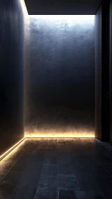 Softly lit modern hallway with calming minimalist mood.