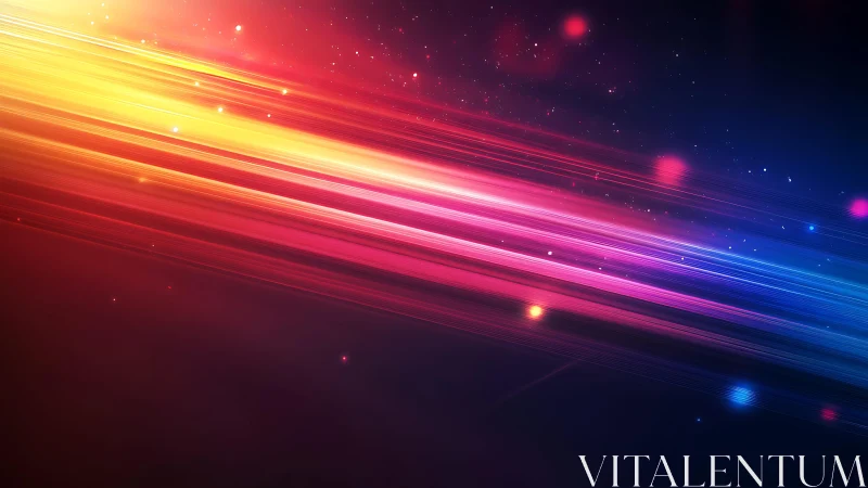 Vivid Light Trails on Dark Background, Futuristic Digital Art.