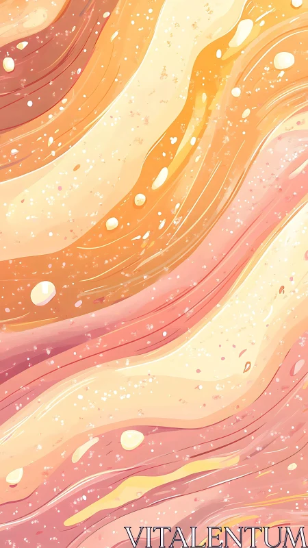 Swirling pastel waves in warm peach and gold abstraction.
