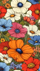 Blooming Garden Celebration with Vibrant Wildflowers