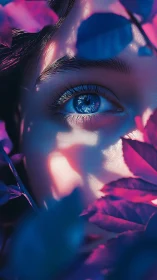 Neon forest gaze where sapphire daydreams quietly bloom.