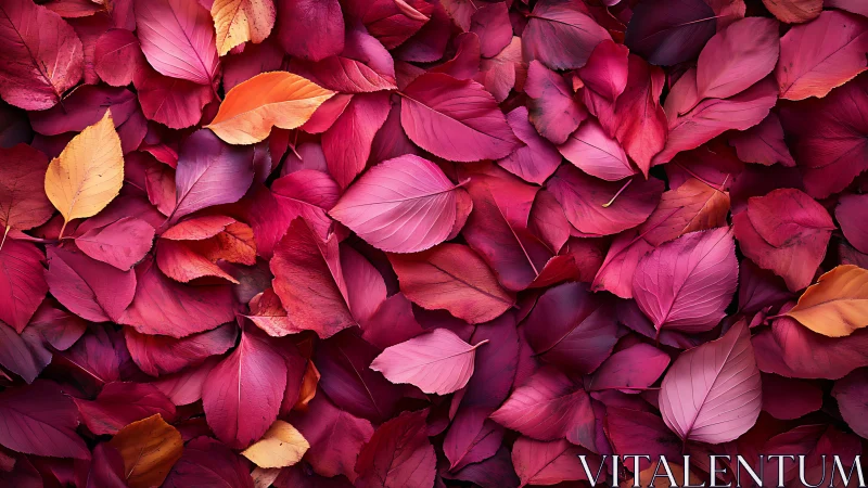 Crimson autumn leaves create a rich, cozy seasonal carpet