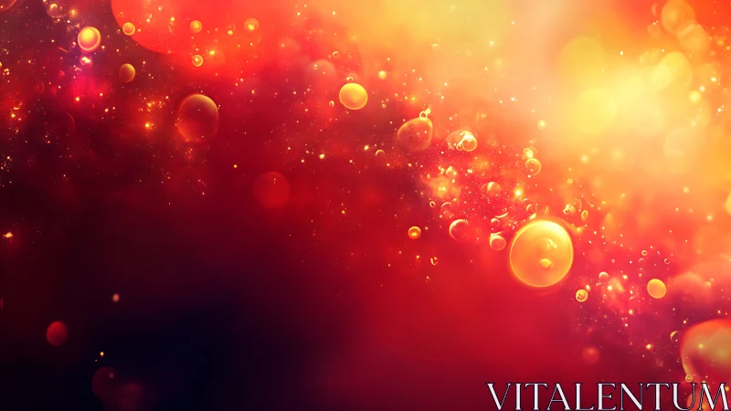 Solar ember nebula of drifting golden bubbles in bloom.