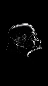 High-contrast helmet profile with luminous rim lighting study.