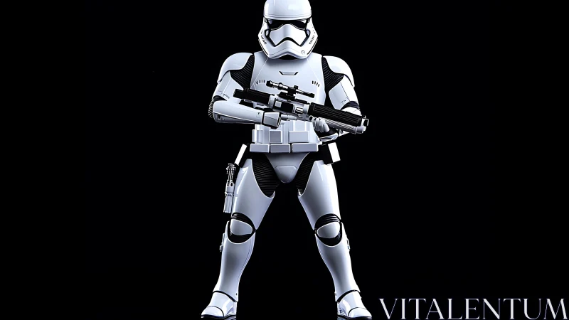 Armored sci fi soldier rendered in high contrast 3D lighting