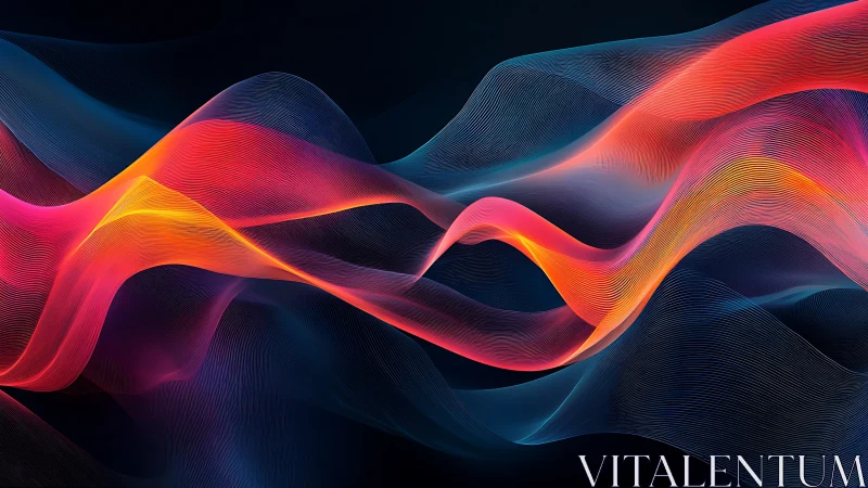 Luminous Gradient Waveforms in Dynamic Neon Fluid Motion.