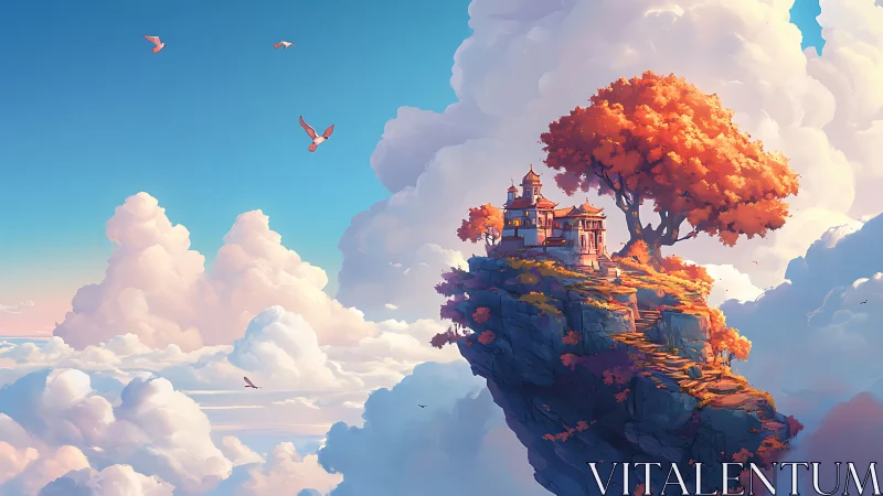 Floating Castle Amid Cumulus Architecture: Autumn Citadel.