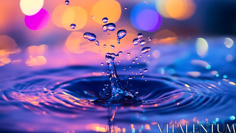 High-speed macro capture of water droplet coronet with bokeh field