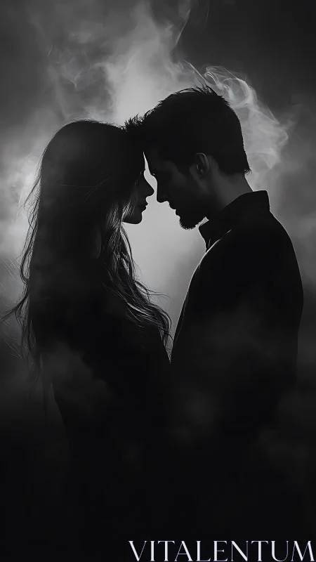 Two Souls Converge in Smoky Shadows, Almost Kissing.