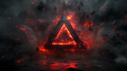 Incandescent Pyramid Geometry with Volumetric Explosion and Pyroclastic Debris Field