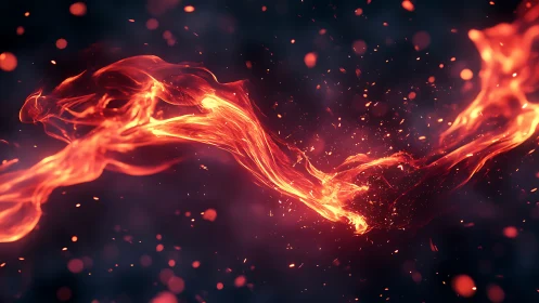 Blazing Energy Dance in Glowing Amber Light