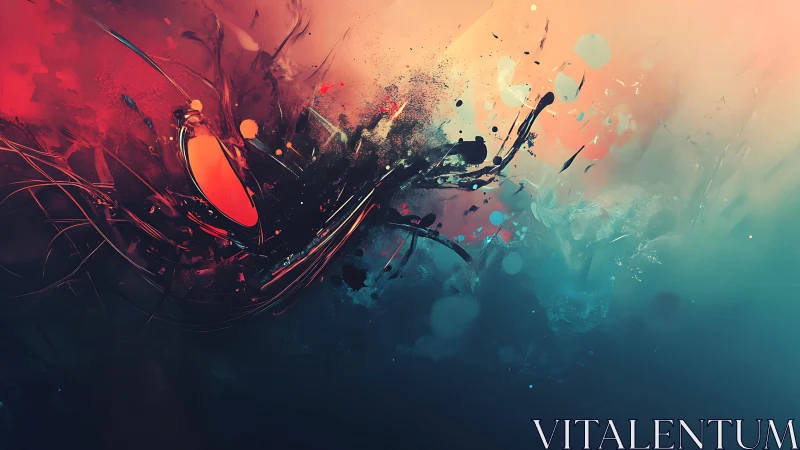 Abstract Energy Burst in Vivid Colors, Dynamic Digital Art Style.