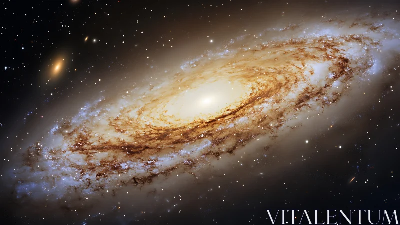 Starlit spiral galaxy swirls gently through the quiet cosmos