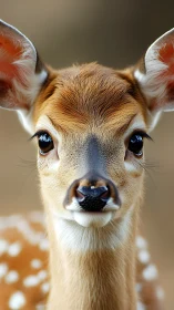 Young spotted deer gazes calmly into soft natural light.