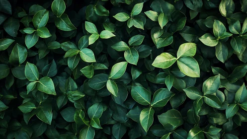 Dense green foliage pattern captures natural symmetry