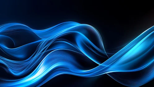 Electric cyan light waves on black gradient background