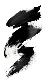 Vertical black brushstroke zigzag on white background.