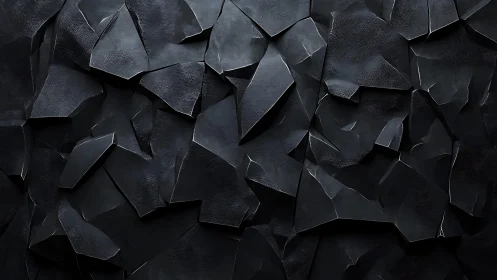 Abstract dark geometric textured wall with layered polygon shapes.