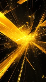 Golden lightburst racing through a deep cosmic night sky.