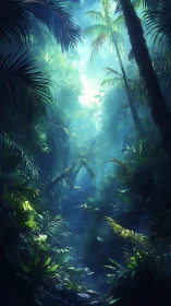 Emerald Cathedral: Where Sunlight Shatters Through Primordial Canopy.