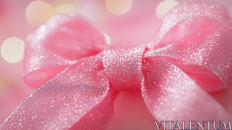 Glittering pink ribbon quietly turns giftwrap into starlight