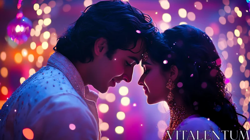 Silhouetted Profile Moment with Bokeh Lighting and Warm Color Palette Grading