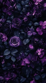 Deep Purple Blooms Swirl Through Twilight Darkness