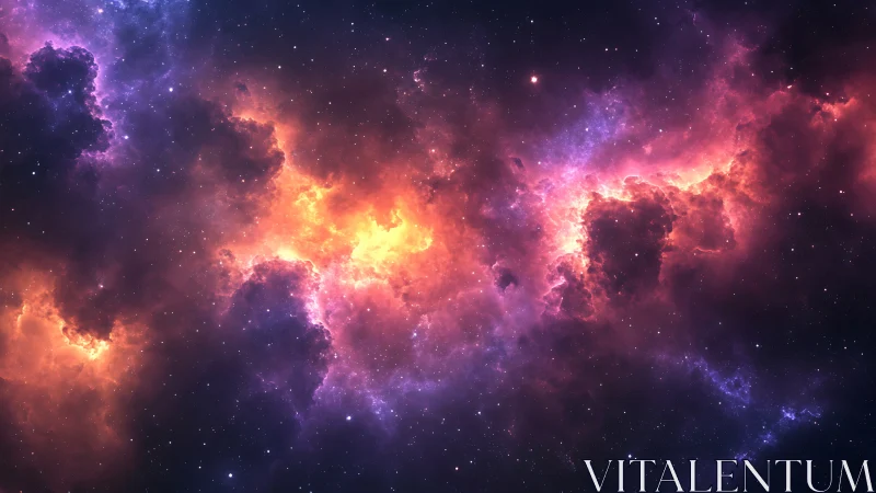 Stellar nebula cloud formation with dense starfield background.