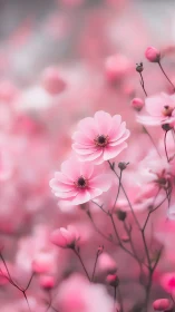 Pink flowers with layered petals photographed in shallow depth field