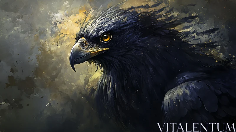 Majestic eagle portrait in dramatic digital painting style.