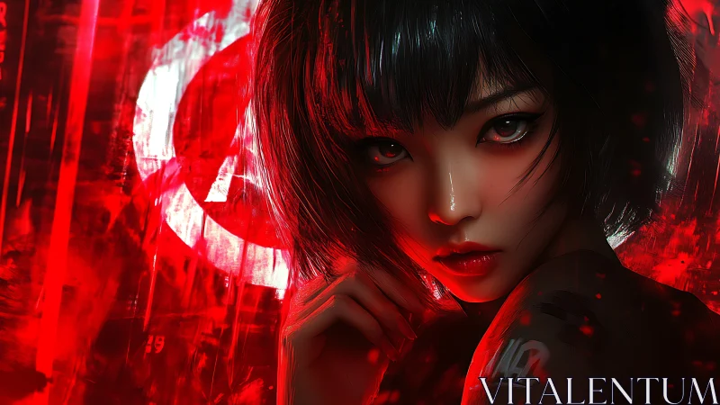 Cybernetic gaze study with red spectral backscatter field.