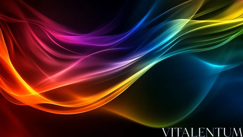 Colorful light waves drifting across a dreamy night sky.