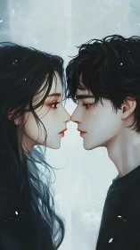 Two Figures Face to Face in Intimate Proximity.