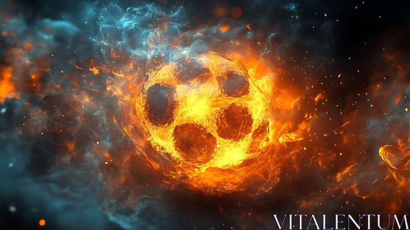 Stellar fireball shapes a cosmic soccer dream in motion