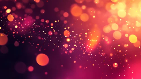 Glowing Abstract Bokeh Lights in Warm Pink and Orange Tones.