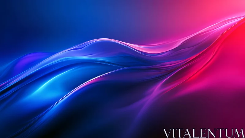 Curved light gradients form layered blue to magenta waves