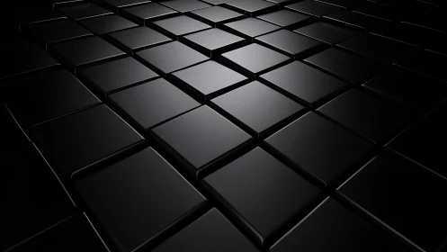 Soft gleam on endless black tiles in a quiet digital grid.