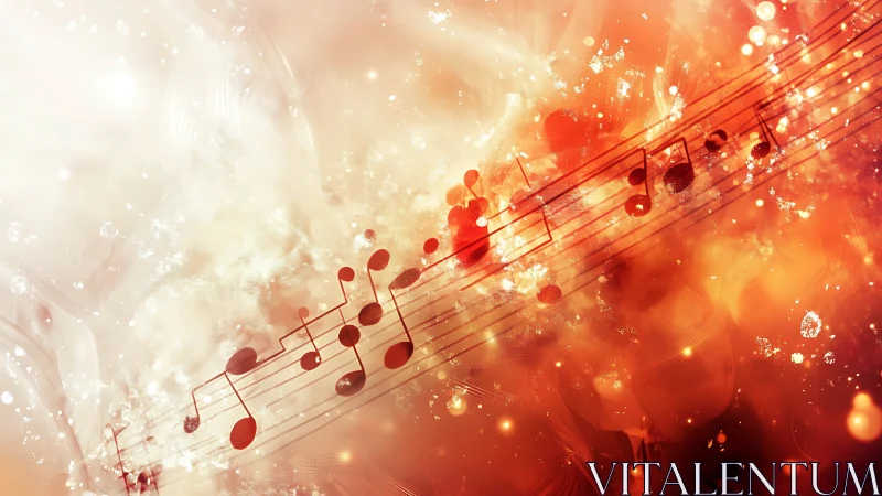 Luminous musical staff traversing incandescent spectral nebula.