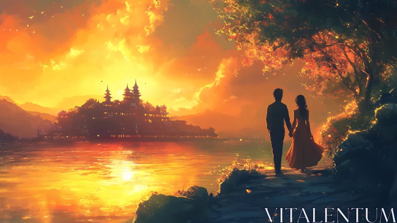 Two Hearts Beneath the Golden Sunset.