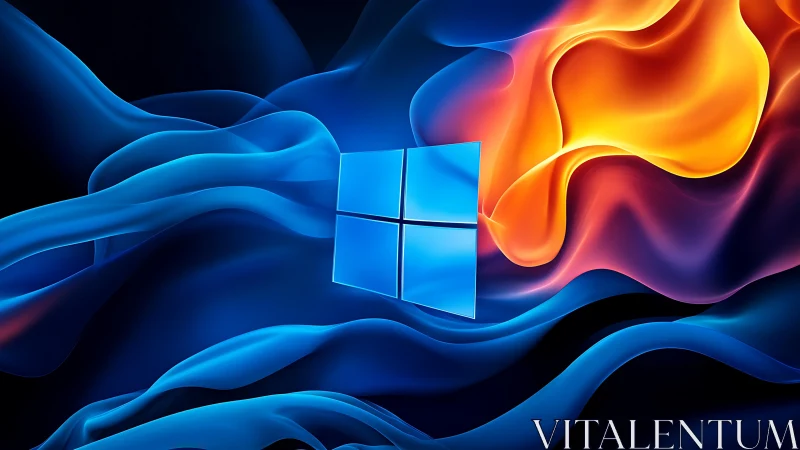 Chromatic Wave Synthesis with Windows Logo Intersection.