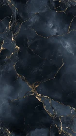 Dark marble texture with gold veining on smoky surface.