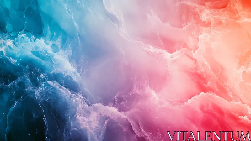 Celestial surf collides with neon dawn in liquid color storm.