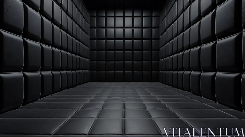 3D padded chamber interior with modular black panel grid.